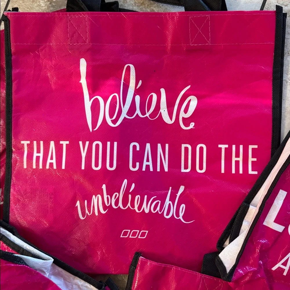 6‎ Large Lorna Jane Vibrant Pink Motivational Tote Bags